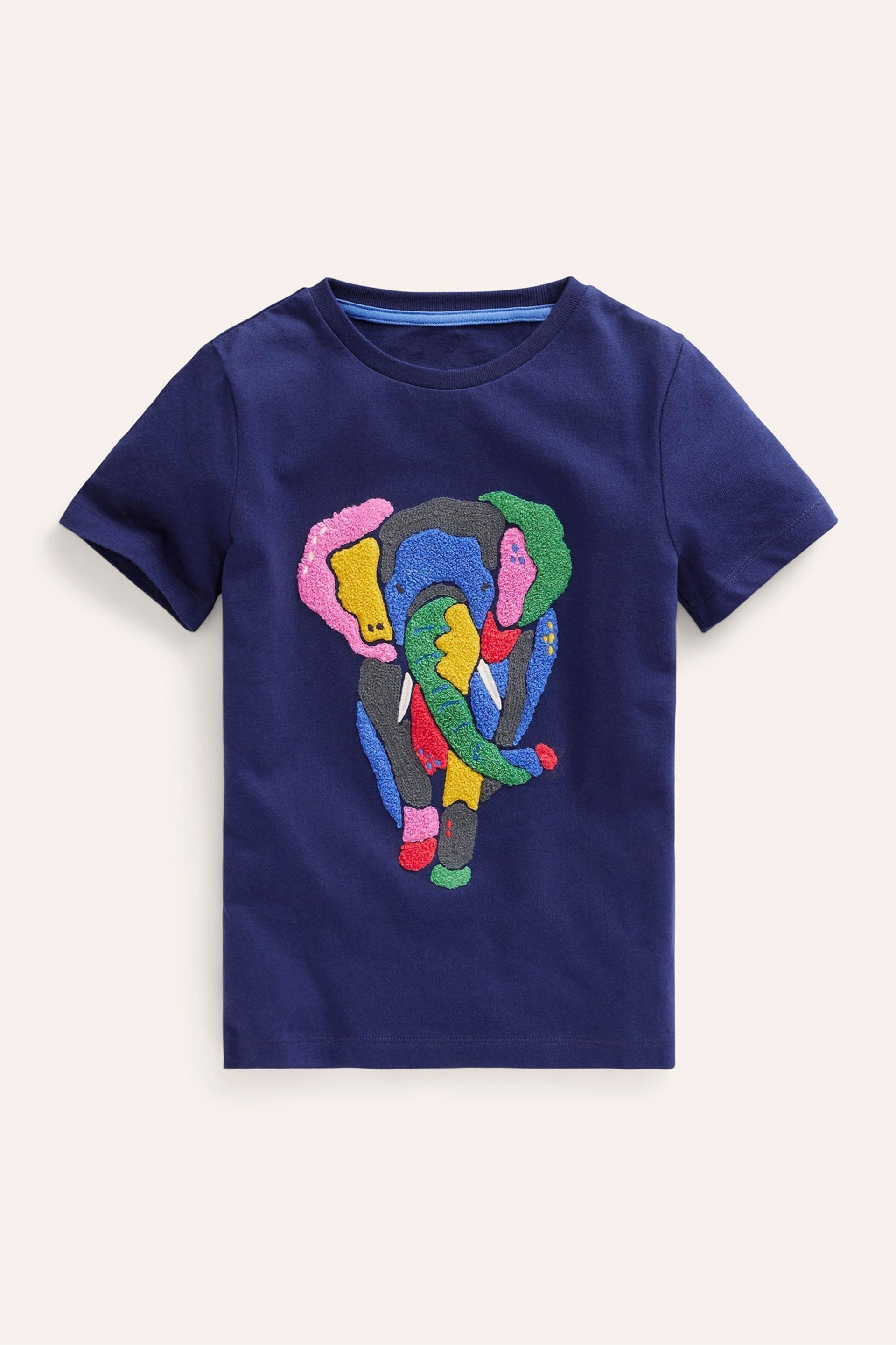 Boden Blue Dark Chainstitch Animal Print T-Shirt - Image 2 of 4