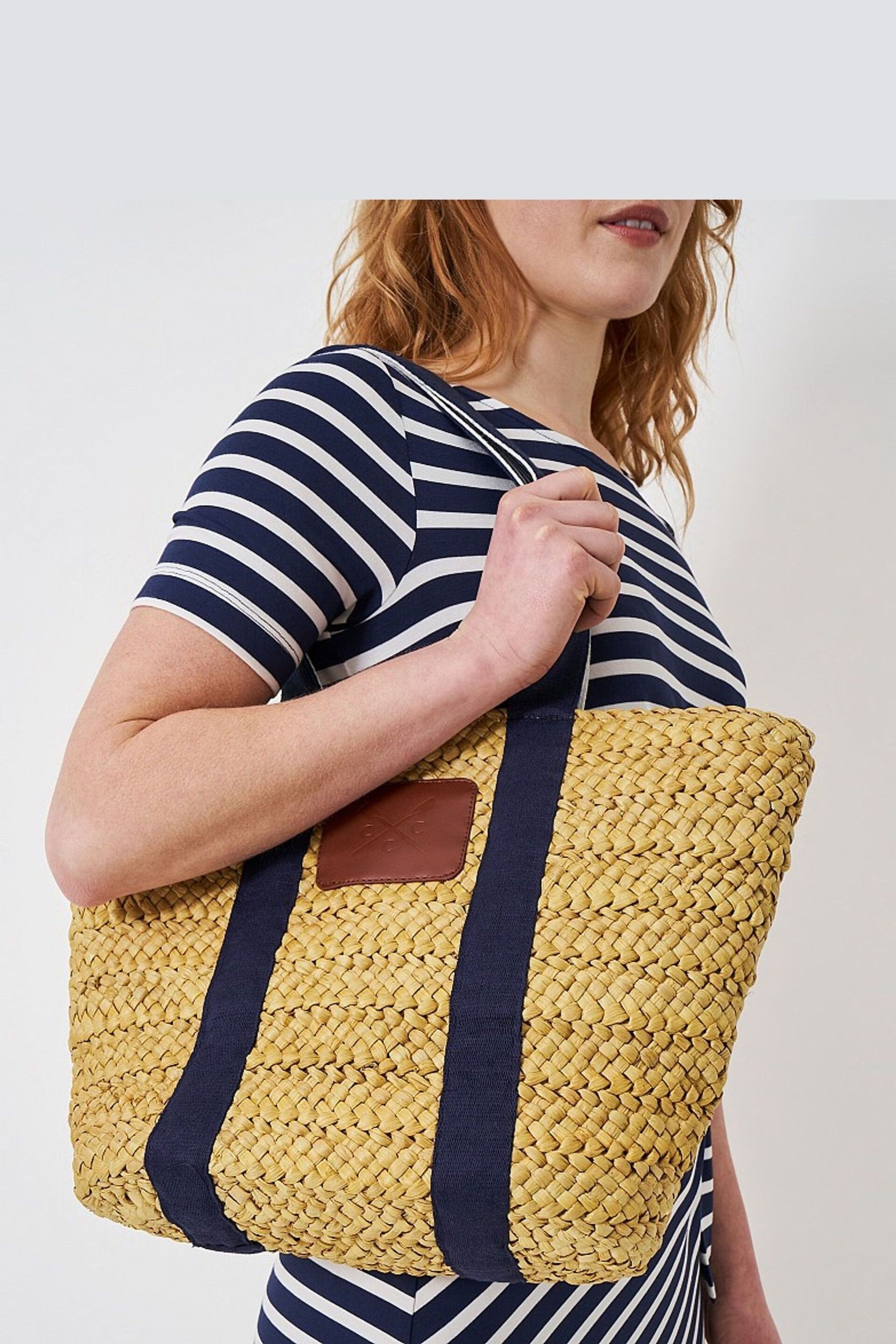 Crew Clothing Company Natural Plain Straw Beach Bag - Image 1 of 2