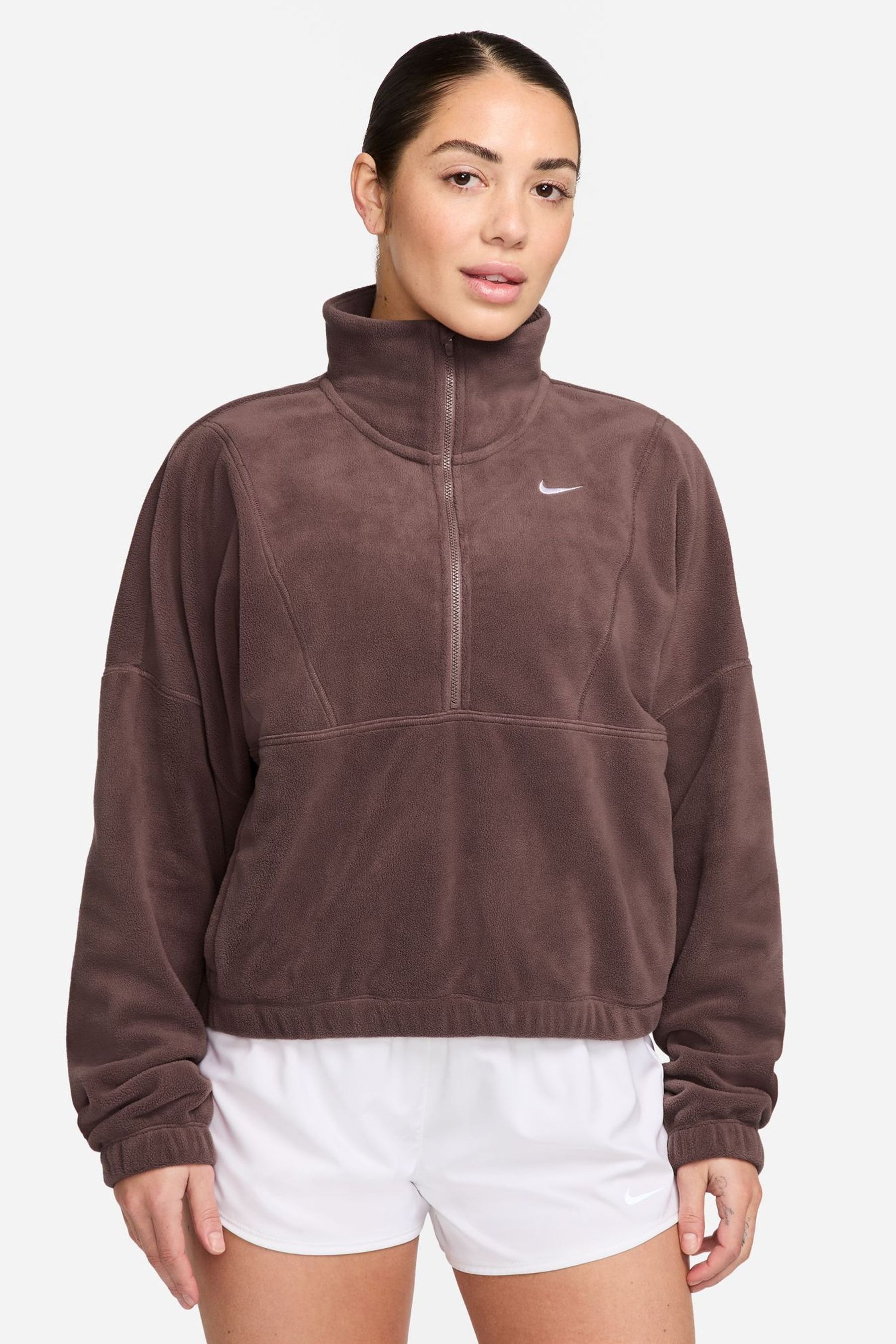 Buy Nike Brown One Therma FIT Cosy Half Zip Fleece from the Next UK online shop