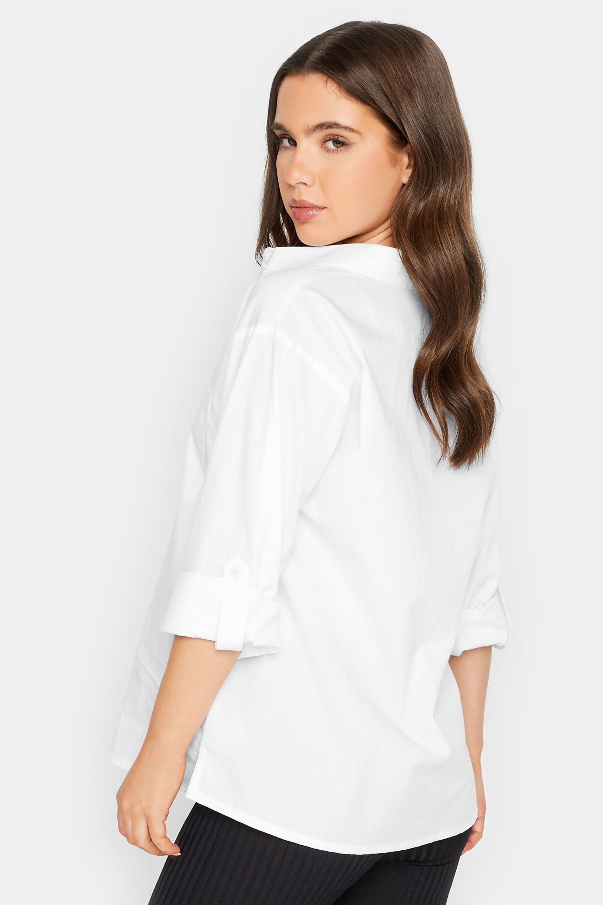 PixieGirl Petite White Oversized Cotton Shirt - Image 3 of 4
