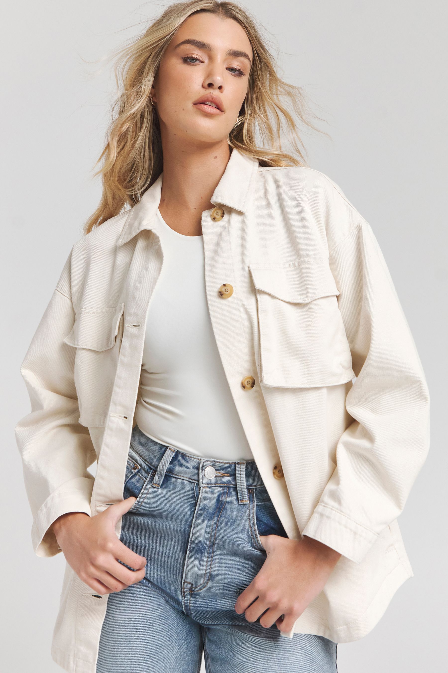 Buy Simply Be Natural 100 Cotton Utility Cargo Jacket from the Next UK online shop