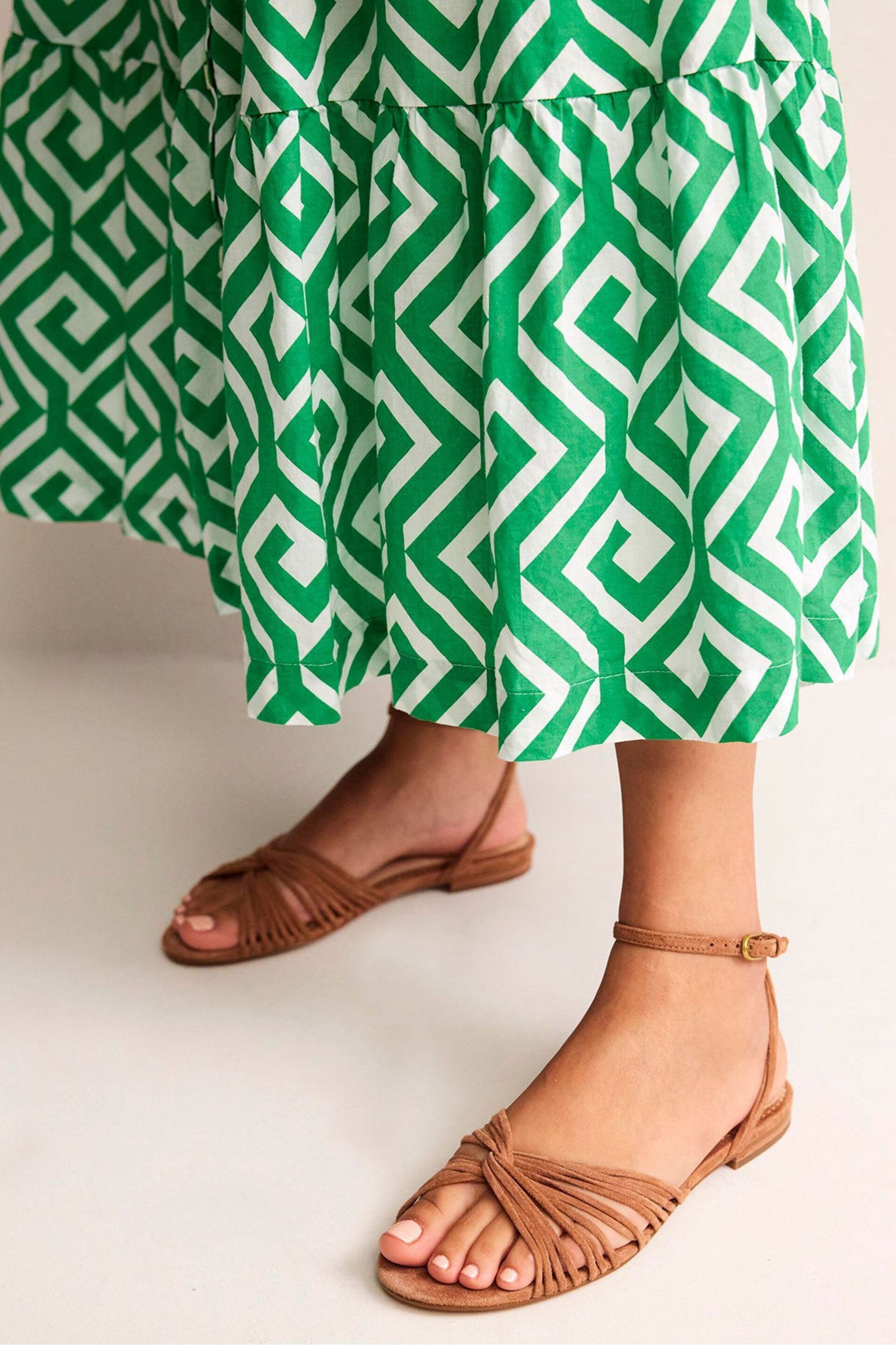 Boden Brown Twist Front Flat Sandals - Image 1 of 4