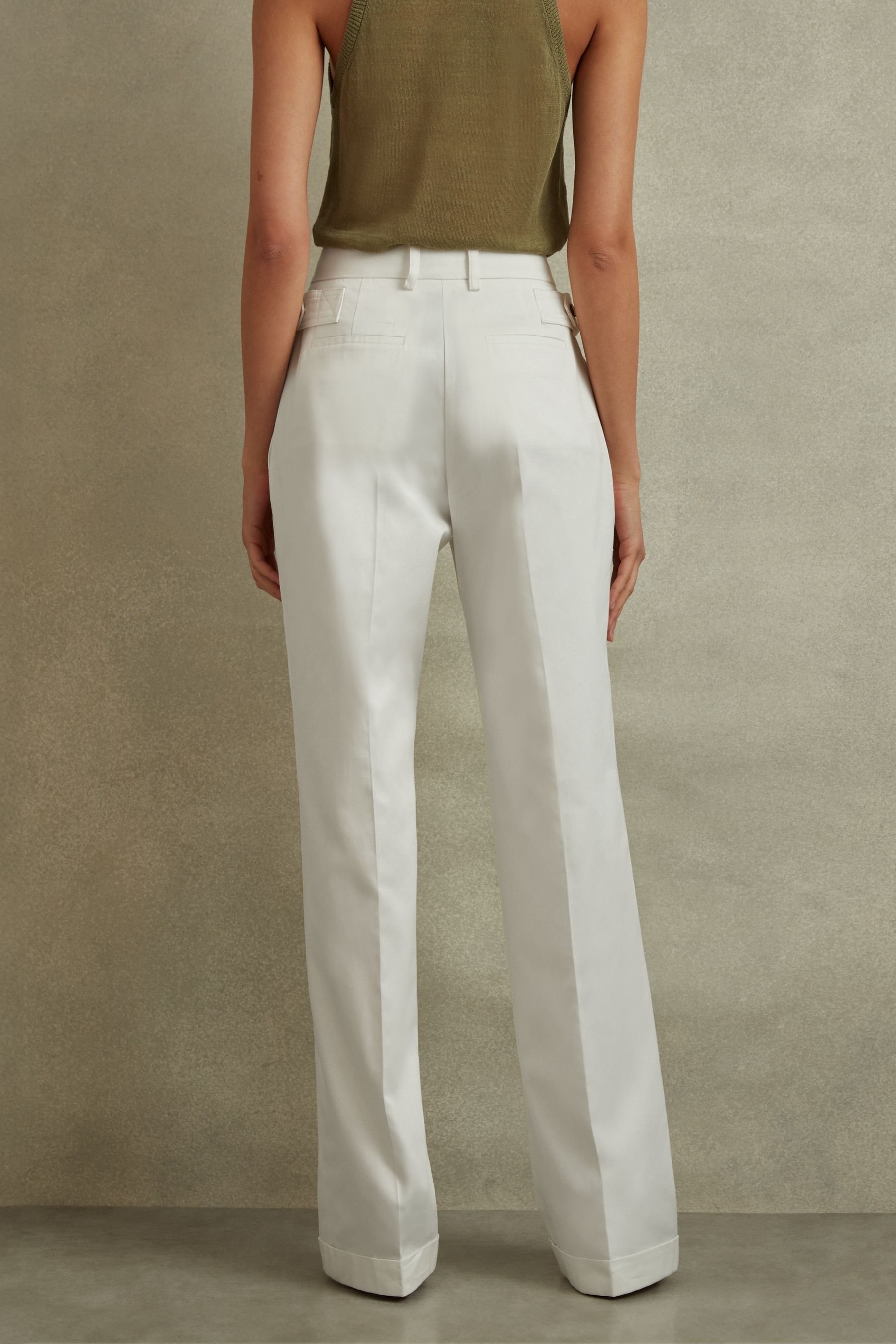 Buy Reiss White Harper Cotton Wide Leg Suit Trousers from the Next UK online shop