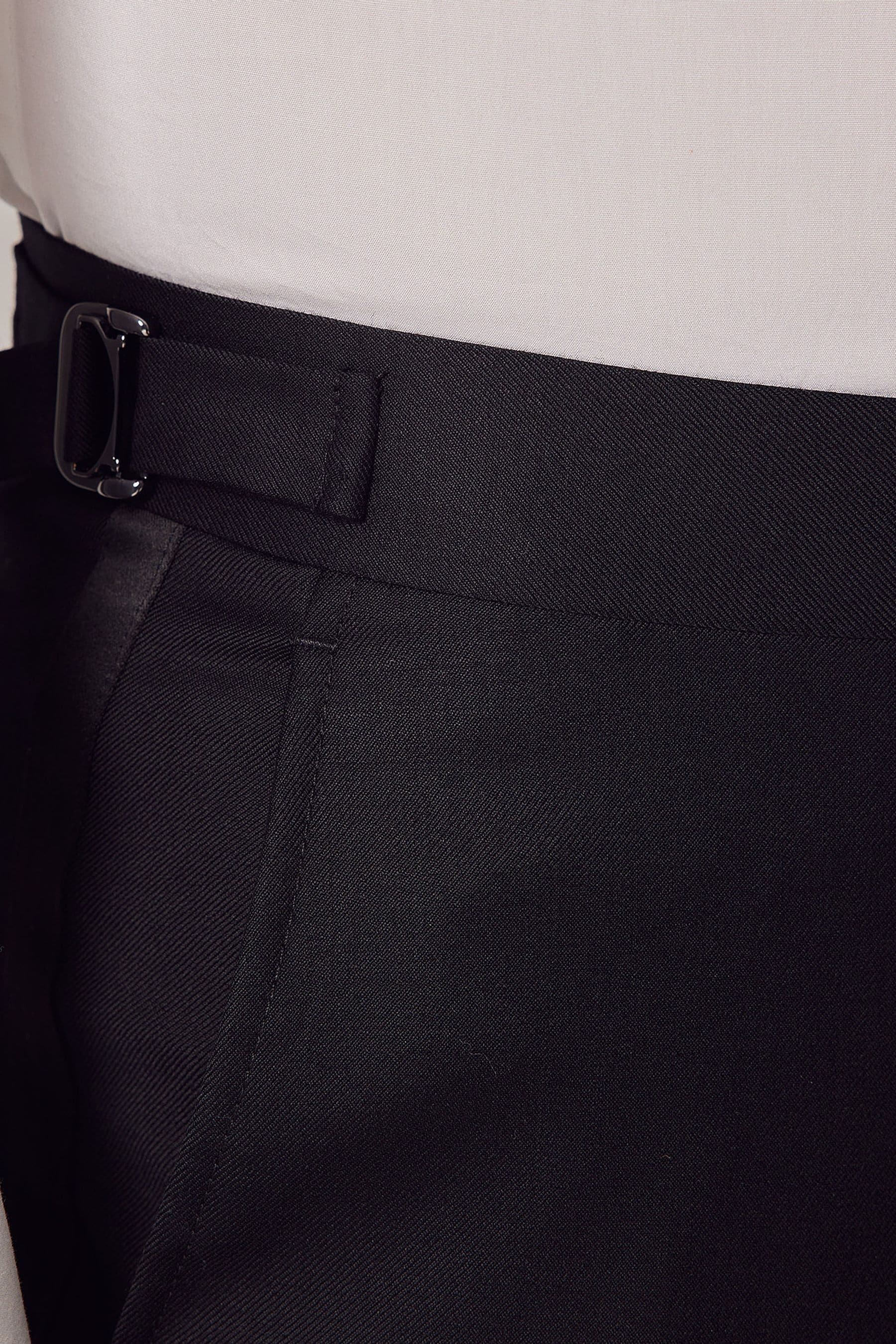 Buy Hawes Curtis Slim Dinner Suit Black Trousers With Side Adjusters from Next Luxembourg
