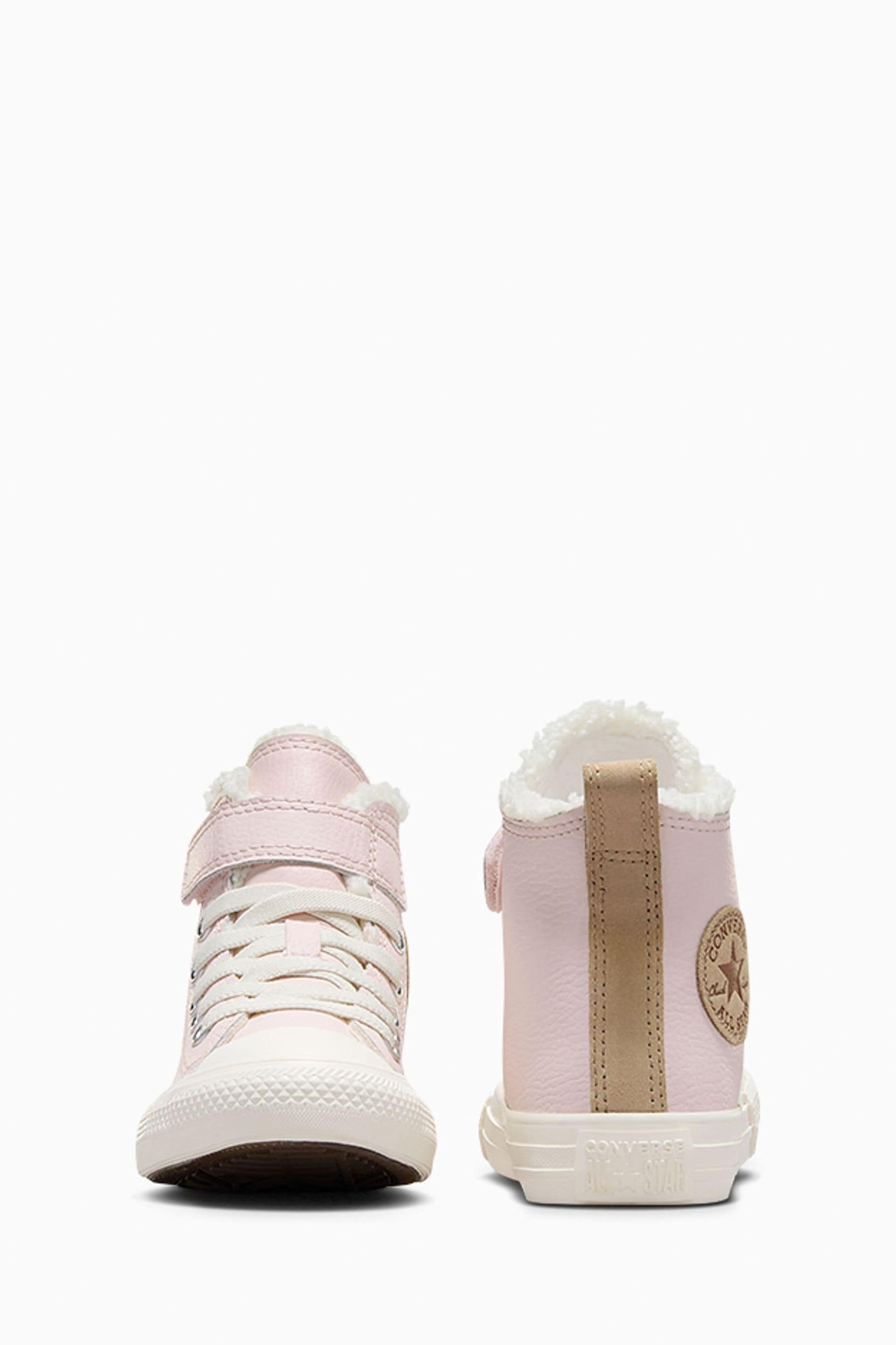 Pink leather converse uk top