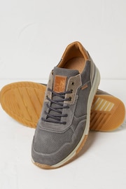 FatFace Grey Leather Runner Trainers - Image 2 of 3