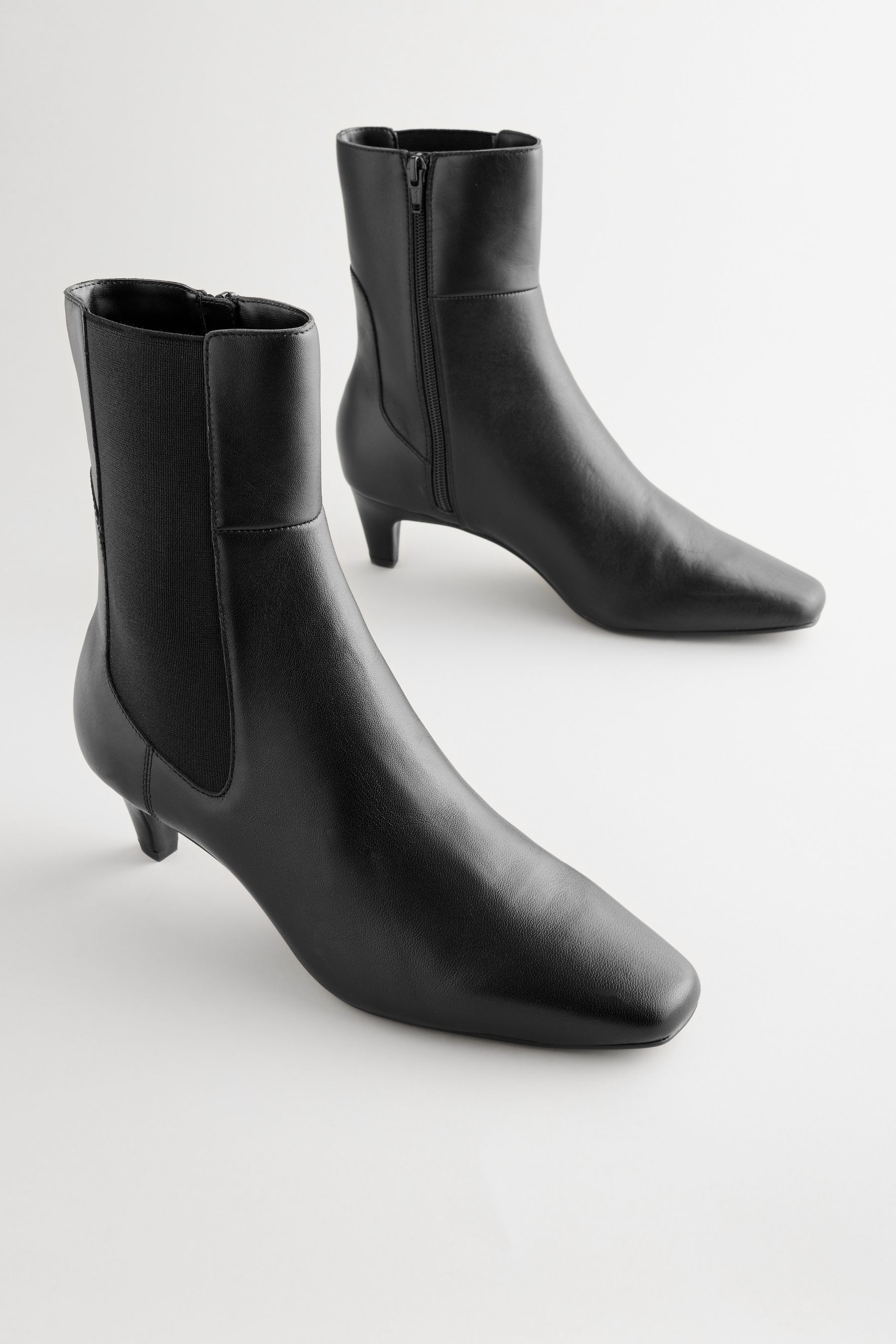 Buy Black Leather Standard Wide Fit Forever Comfort Chisel Toe Chelsea Ankle Boots from the Next UK online shop