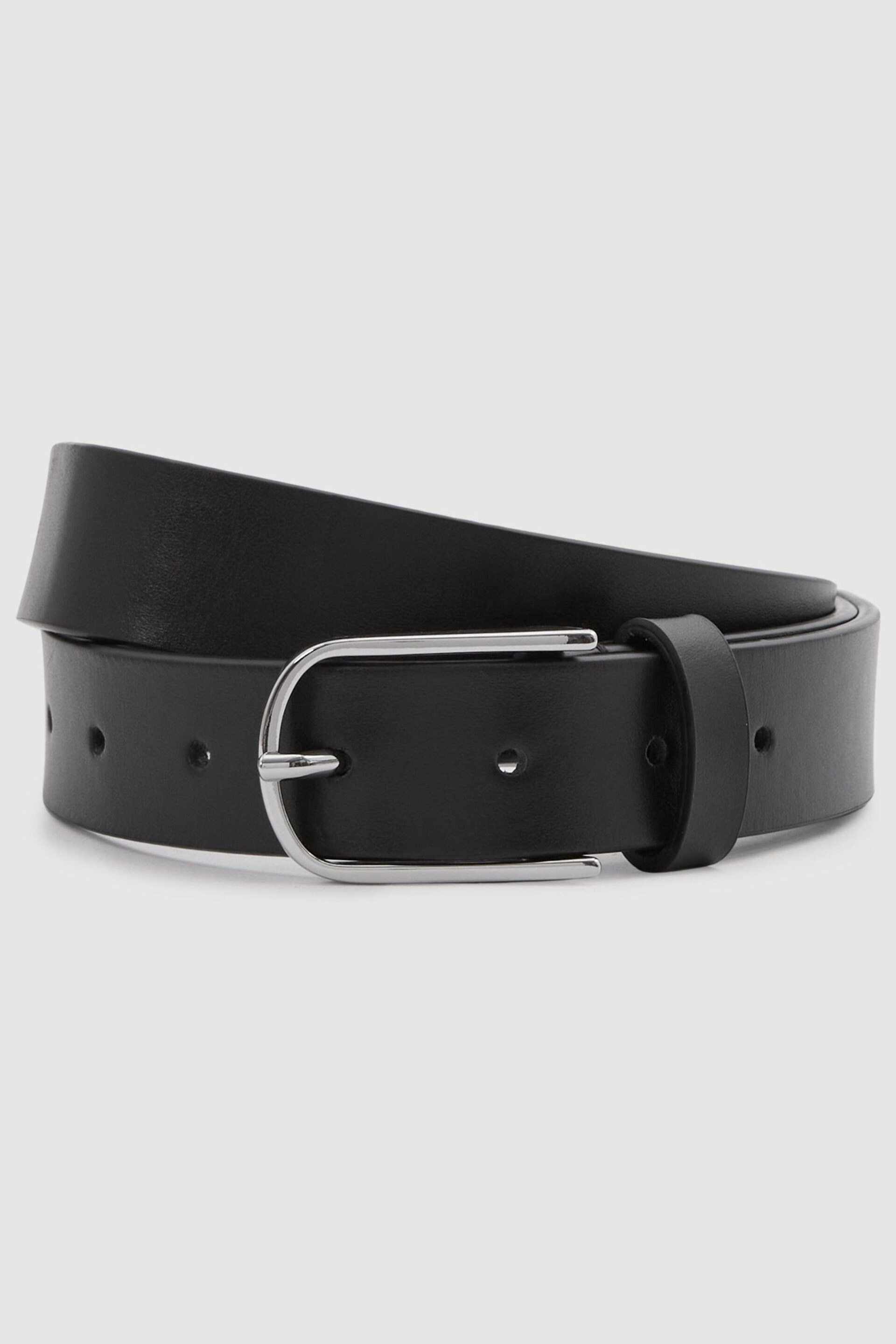 Reiss Black Carrie Leather Belt - Image 1 of 4
