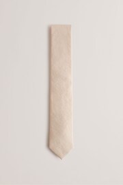 Ted Baker Cream Lyre Texture Silk Linen Tie - Image 1 of 4