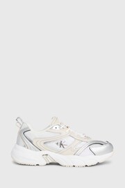 Calvin Klein White Retro Tennis Low Lace Trainers - Image 1 of 6