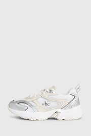 Calvin Klein White Retro Tennis Low Lace Trainers - Image 4 of 6