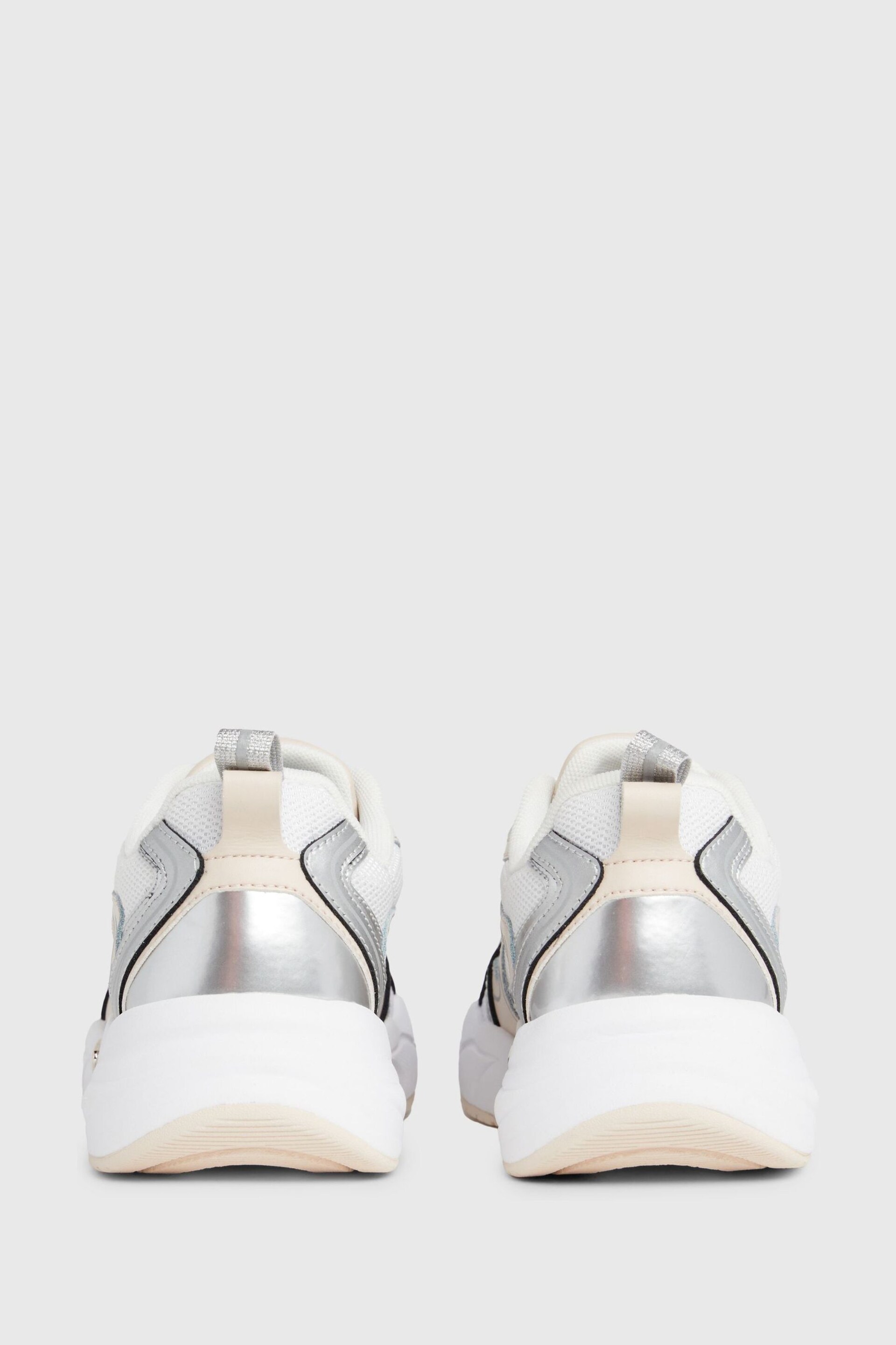 Calvin Klein White Retro Tennis Low Lace Trainers - Image 6 of 6