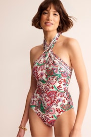 Boden Red Cross Front Halter Swimsuit - Image 2 of 7