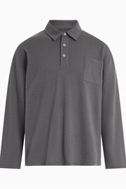 AllSaints Black Eris Polo T-Shirt - Image 7 of 7