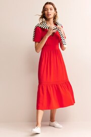 Boden Red Petite Eve Double Cloth Midi Dress - Image 5 of 6