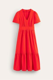 Boden Red Petite Eve Double Cloth Midi Dress - Image 6 of 6