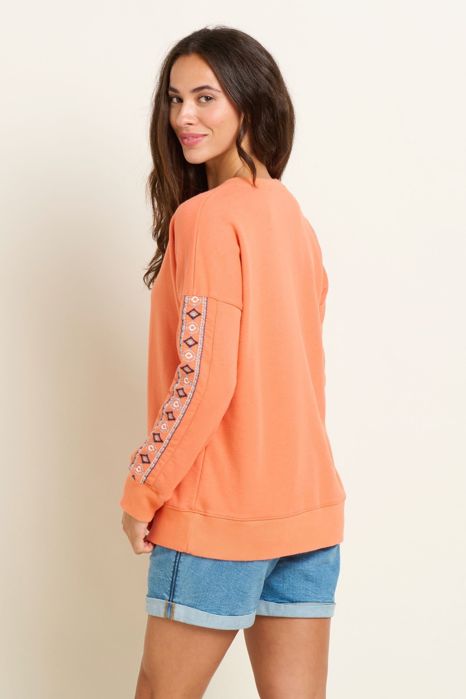 Brakeburn Pink Embroidered Crew Neck Sweatshirt - Image 2 of 5