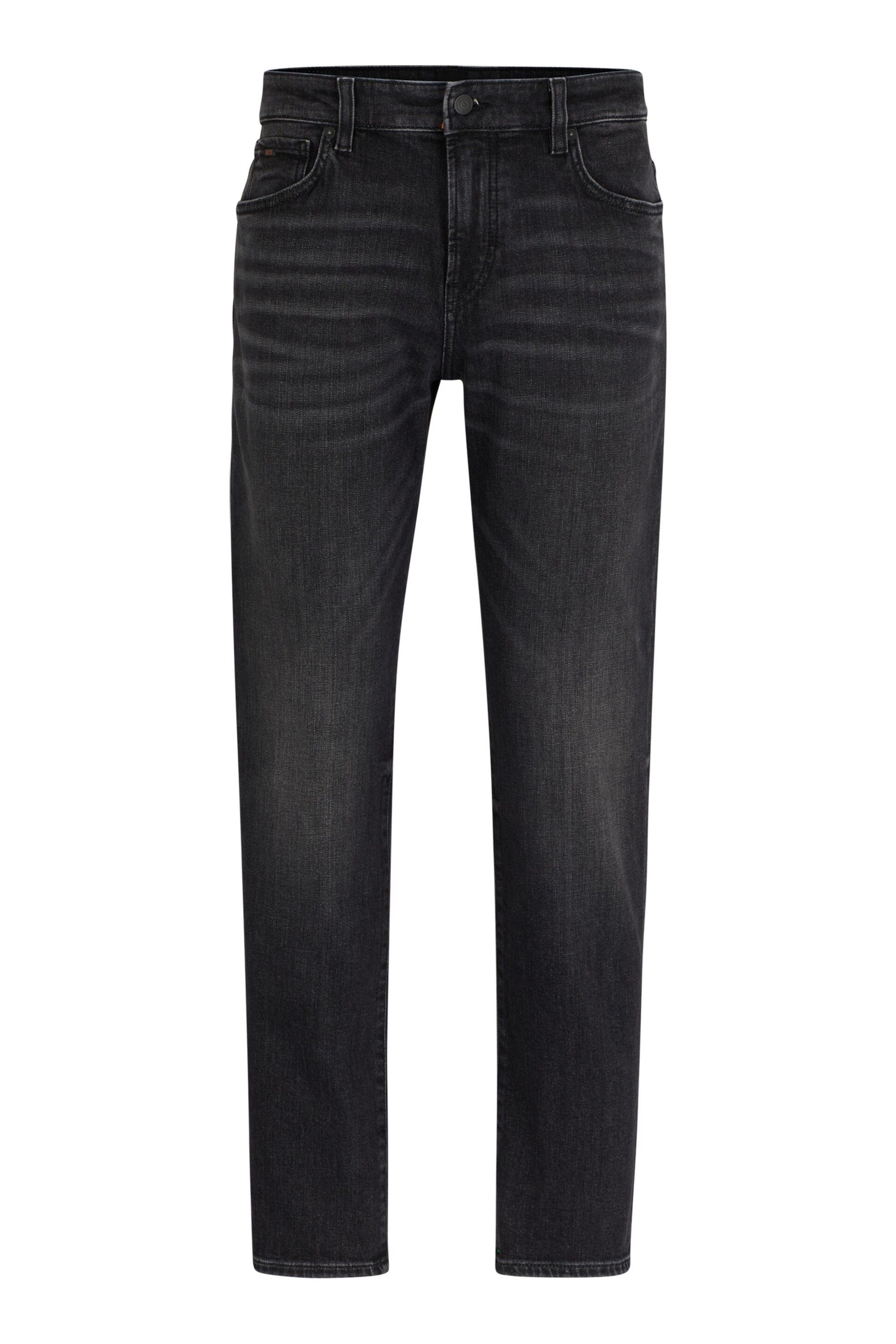 BOSS Grey Regular Fit Taper Comfort Stretch Denim Jeans - Image 5 of 5