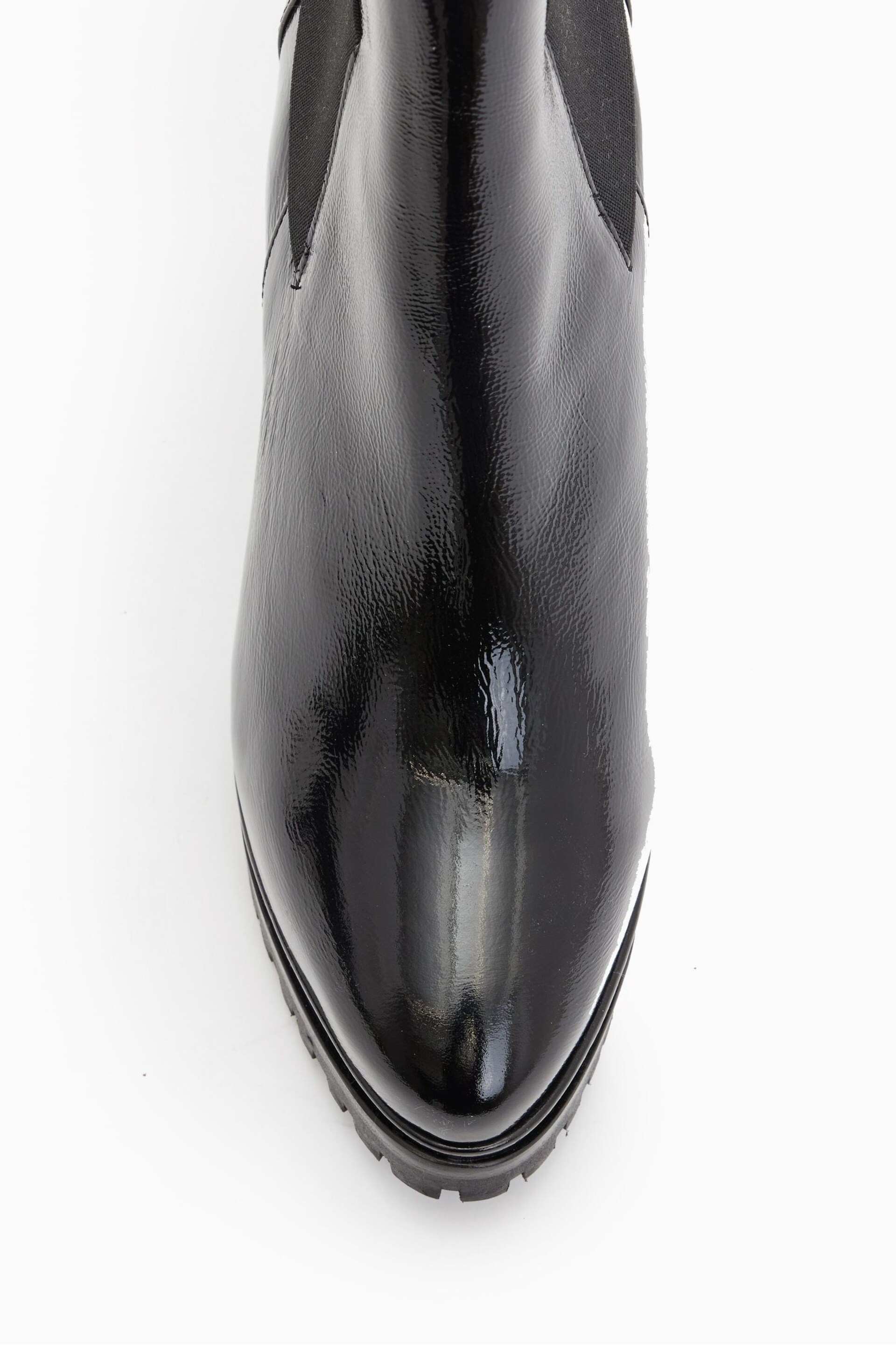 AllSaints Black Sarris Patent Boots - Image 2 of 5