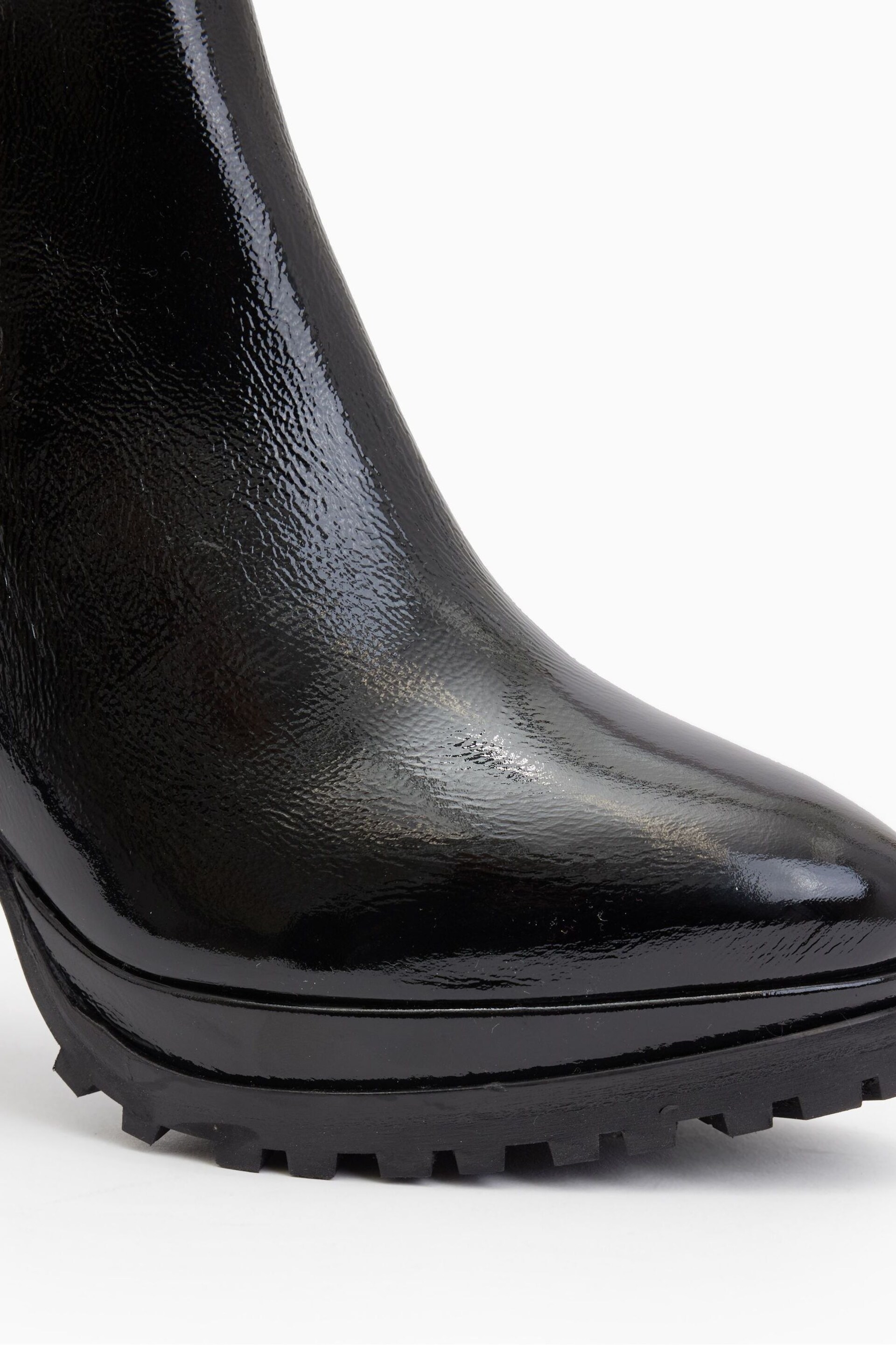AllSaints Black Sarris Patent Boots - Image 4 of 5