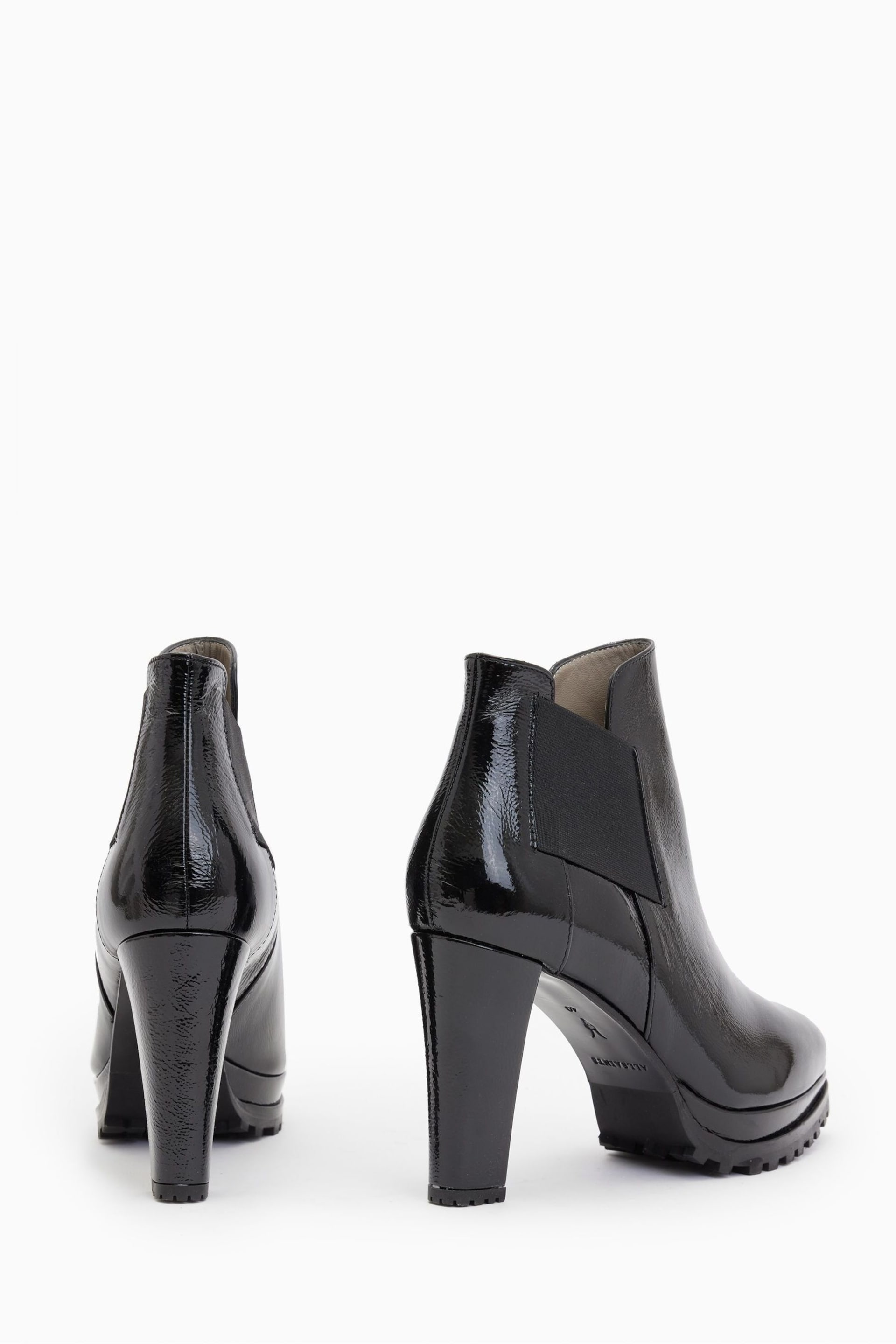 AllSaints Black Sarris Patent Boots - Image 5 of 5
