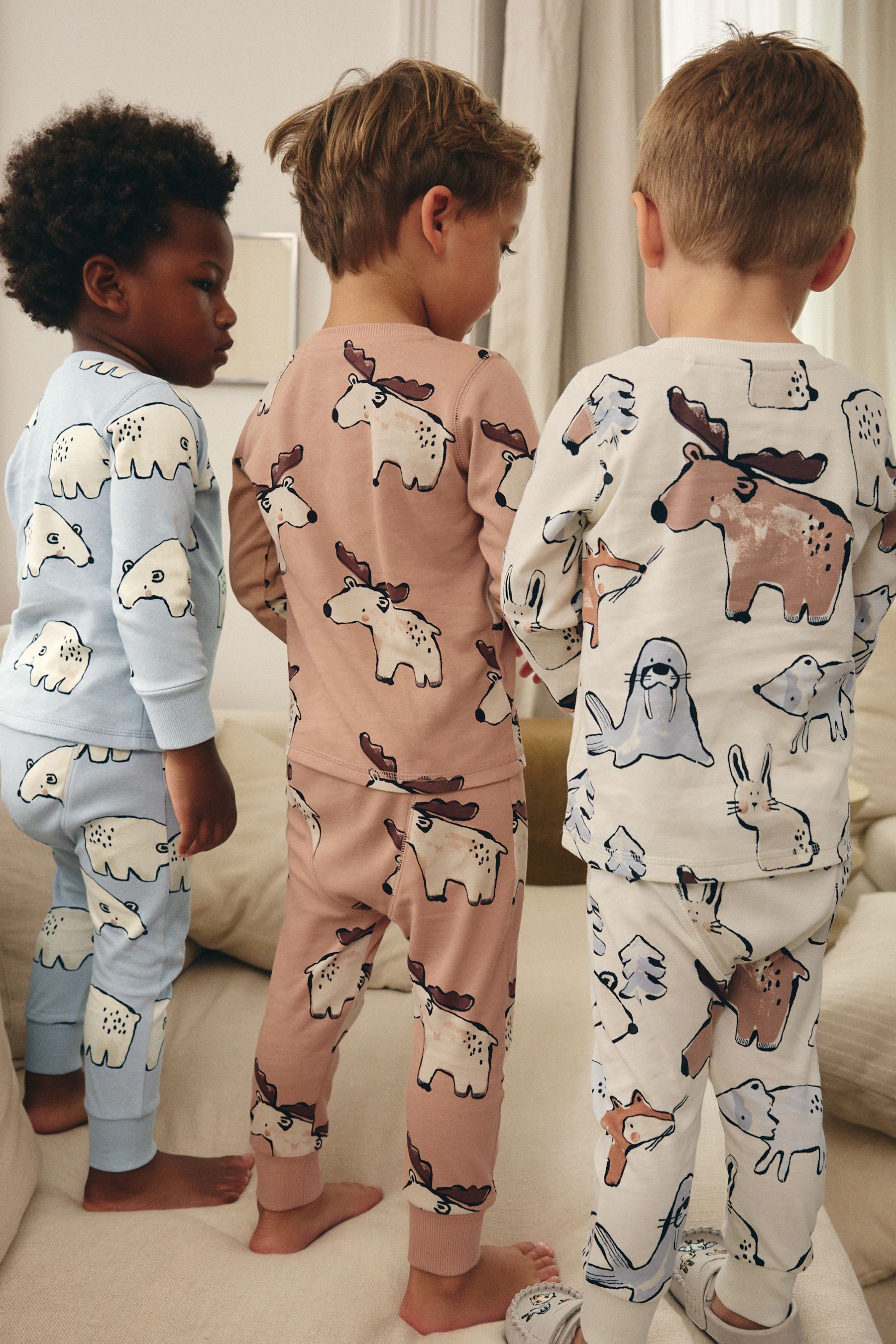 Buy Multi Neutral 3 Pack Snuggle 100 Cotton Pyjamas 9mths 10yrs from Next United Arab Emirates