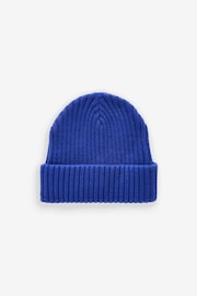 Cobalt Blue Rib Beanie Hat (1-16yrs) - Image 2 of 3