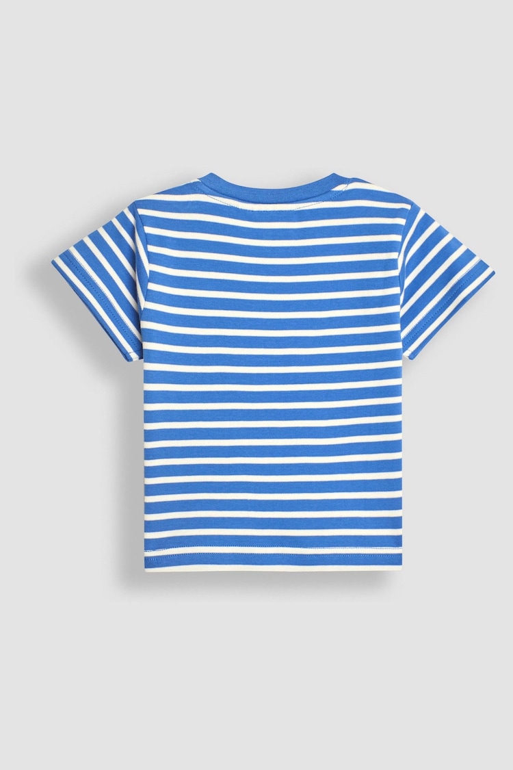 JoJo Maman Bébé Mocha Safari Vehicles Print & Stripe 2-Pack Pocket T-Shirts - Image 6 of 6