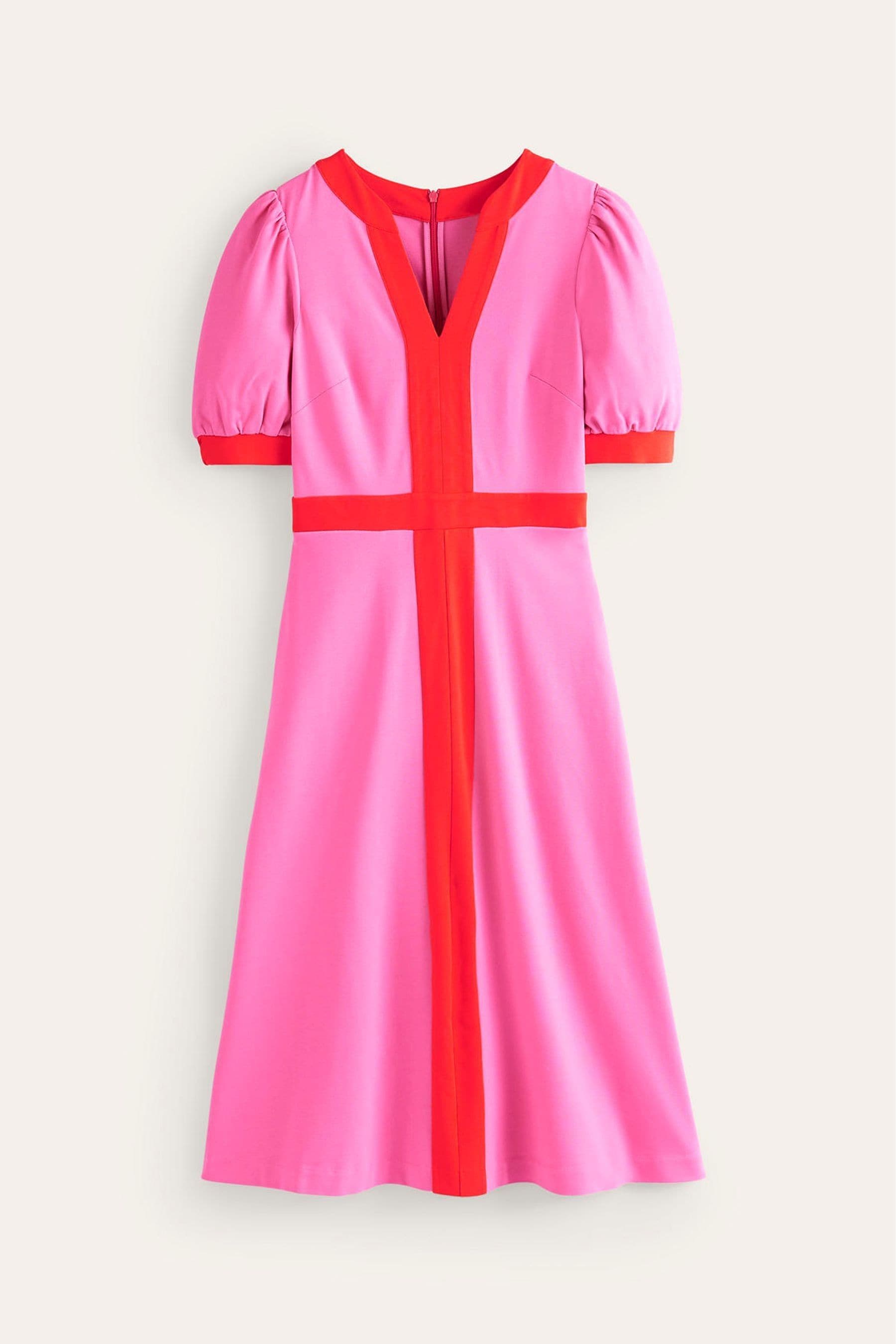 Buy Boden Pink Petra Puff Sleeve Ponte Dress from the Next UK online shop