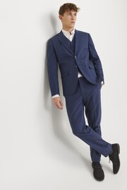 JACK & JONES Blue Linen Blend Slim Fit Trousers - Image 1 of 5