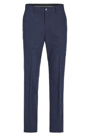 JACK & JONES Blue Linen Blend Slim Fit Trousers - Image 4 of 5