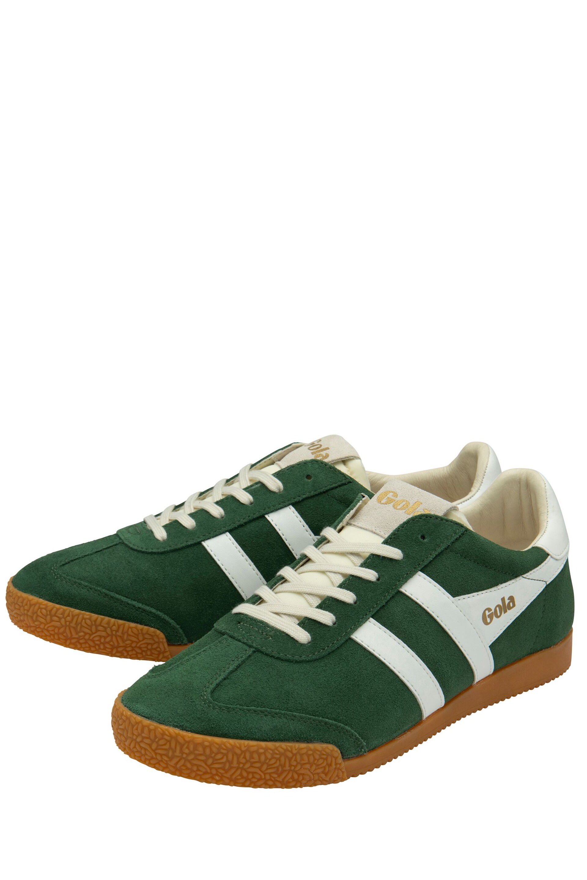 Gola Green Mens Elan Suede Lace-Up Trainers - Image 2 of 4