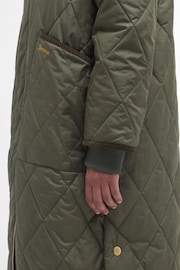 Barbour® Olive Green Rhea Longline Quilted Coat - Image 6 of 7