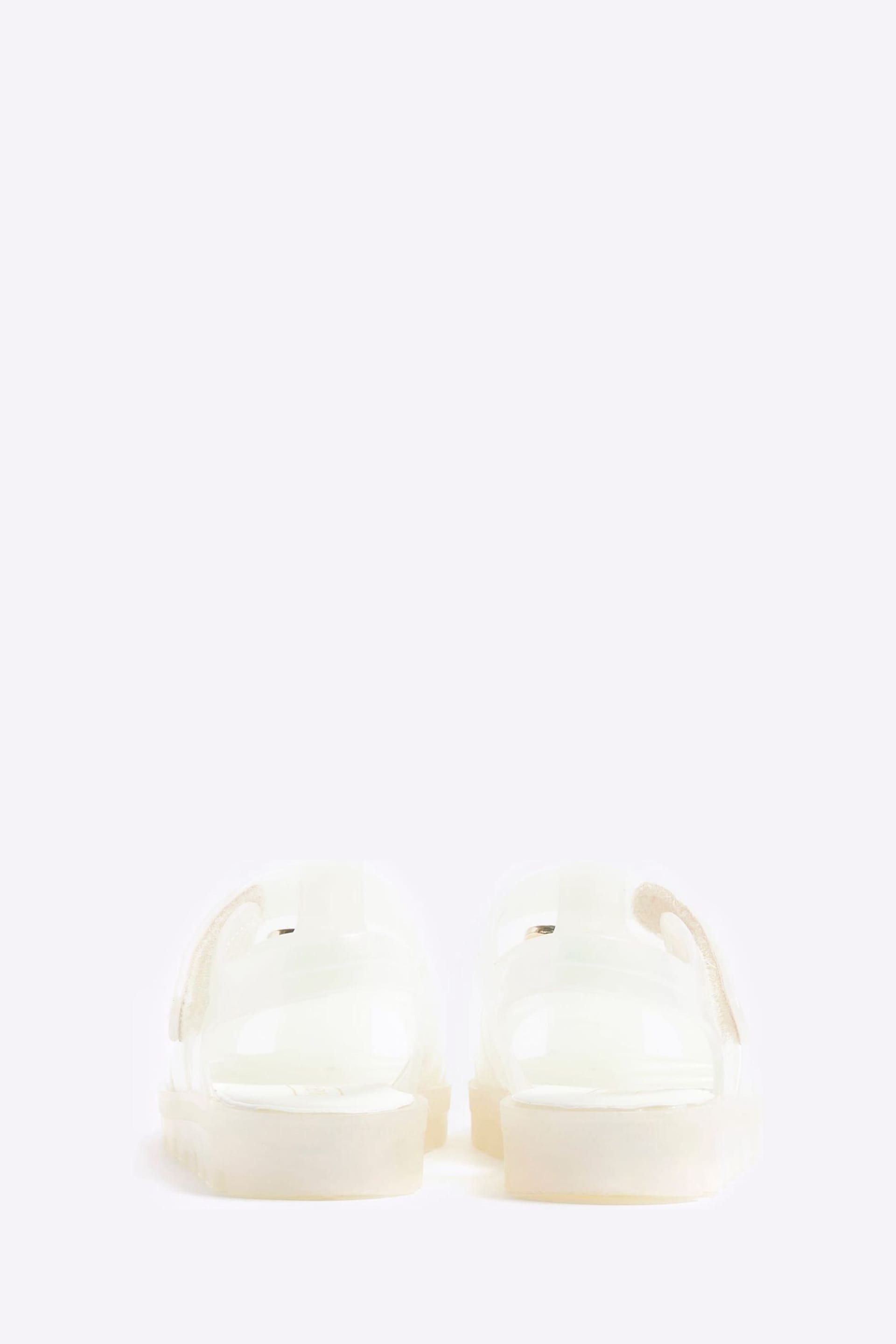 River Island White Girls Pearl Flower Jelly Sandals - Image 2 of 4