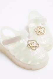 River Island White Girls Rainbow Flower Jelly Sandals - Image 3 of 4