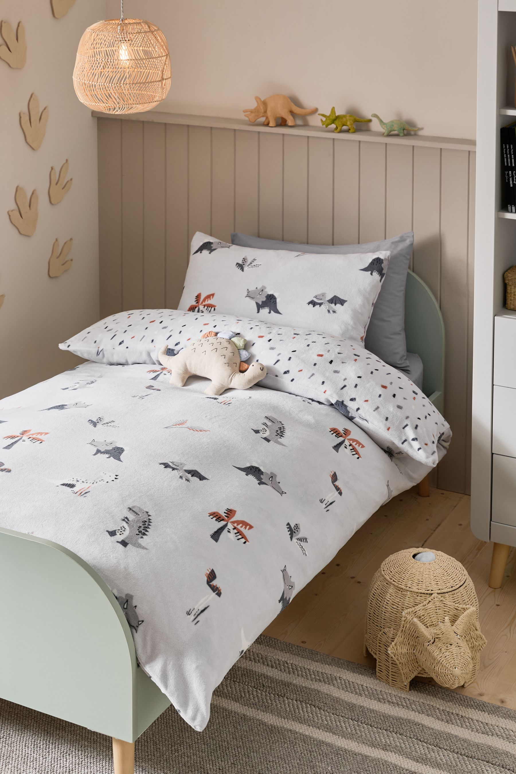 Buy Fleece Dino Duvet Cover and Pillowcase Set from Next Luxembourg