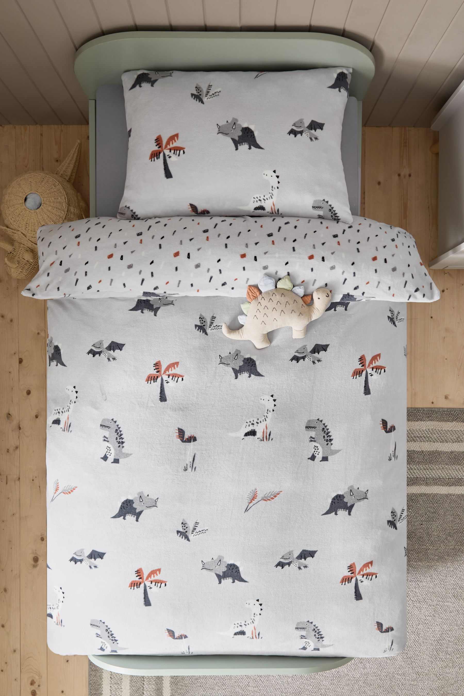 Buy Fleece Dino Duvet Cover and Pillowcase Set from Next Luxembourg
