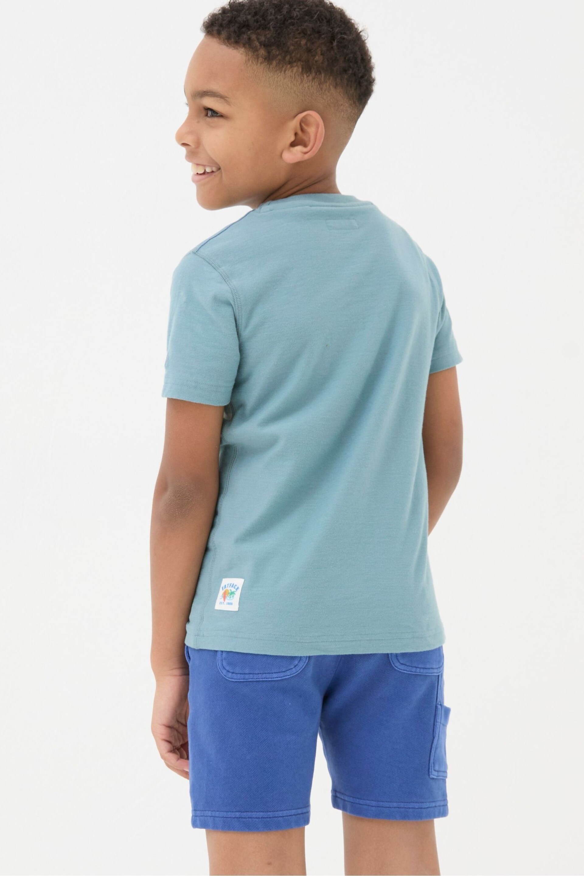 FatFace Blue Chest Stripe Jersey T-Shirt - Image 2 of 3