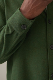 Dark Green Single Pocket Shacket With Wool - Image 5 of 8