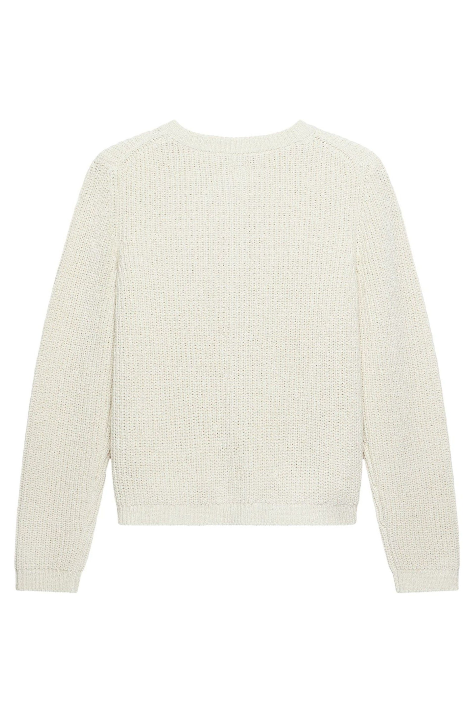 Mint Velvet Cream Cotton Knit Cardigan - Image 4 of 4
