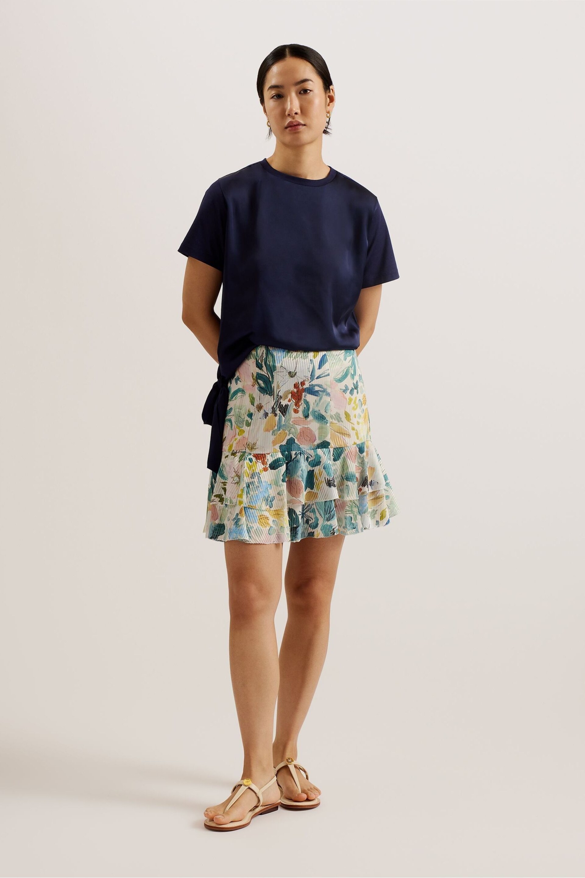 Ted Baker Blue Doretaa Jersey T-Shirt - Image 1 of 6