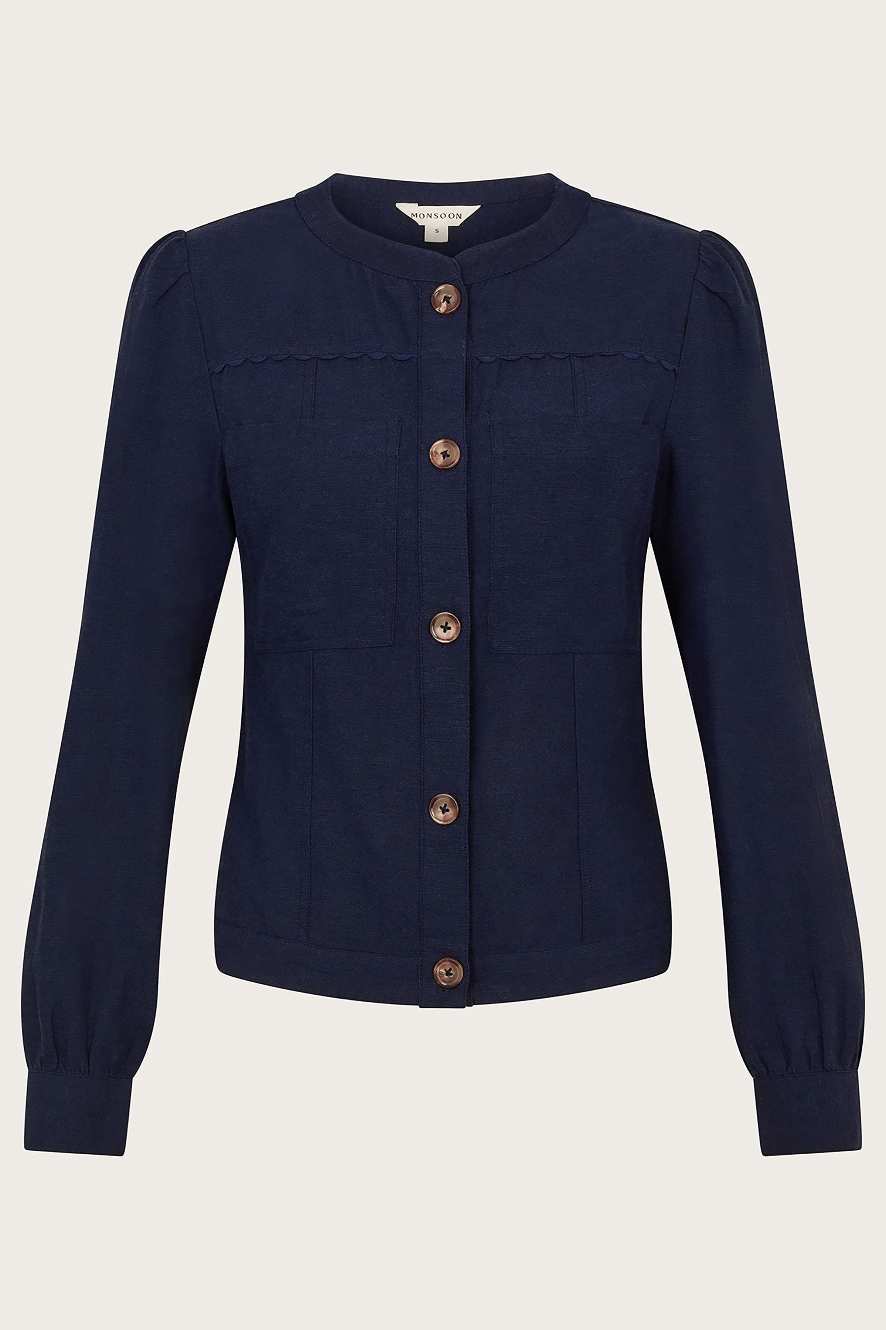 Buy Monsoon Blue Ziya Lightweight Jacket With Linen from Next United Arab Emirates