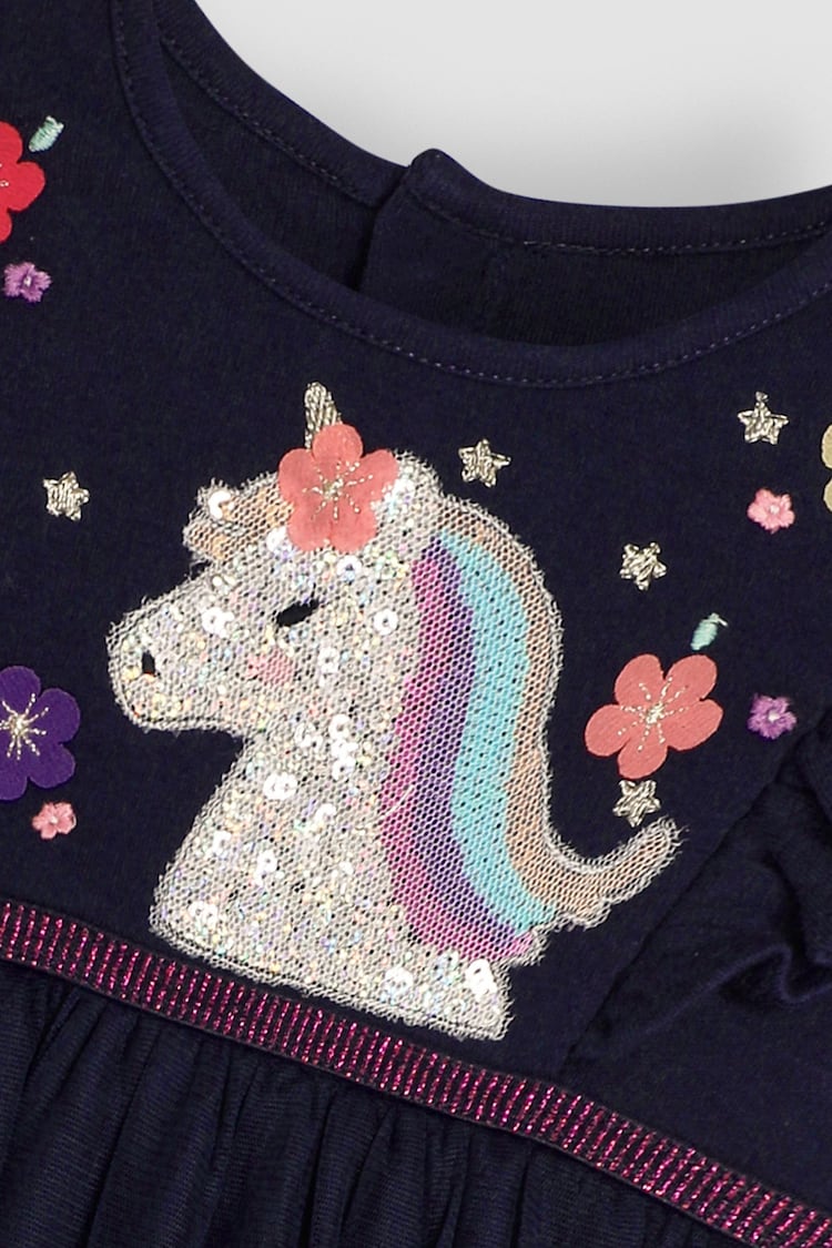 JoJo Maman Bébé Unicorn Appliqué Tulle Party Dress - Image 3 of 3