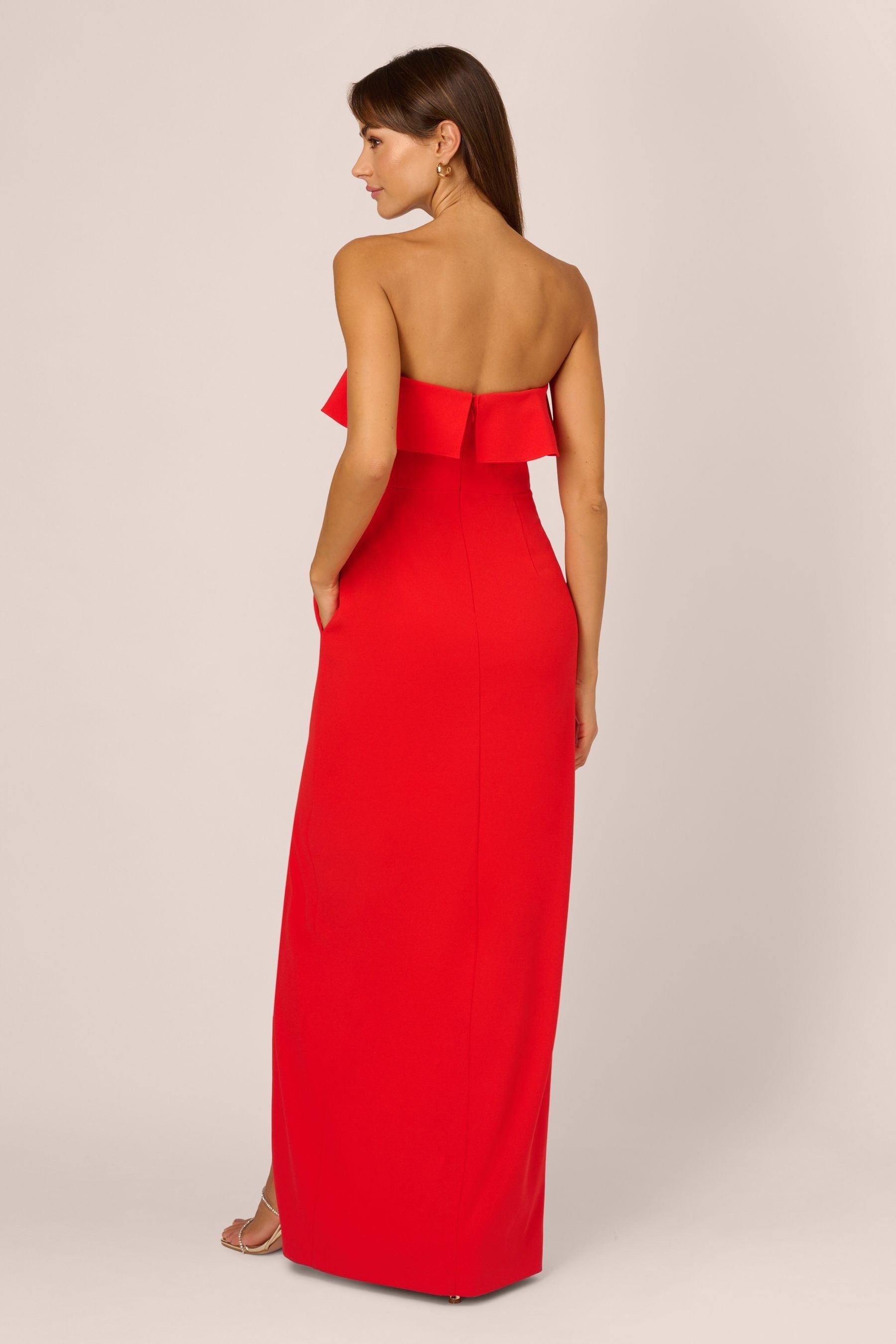 Buy Adrianna Papell Red Stretch Crepe Column Gown from Next Luxembourg