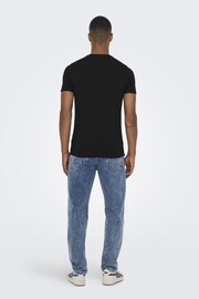 Only & Sons Black 2 Pack Oversized Heavy Weight T-Shirt - Image 2 of 7