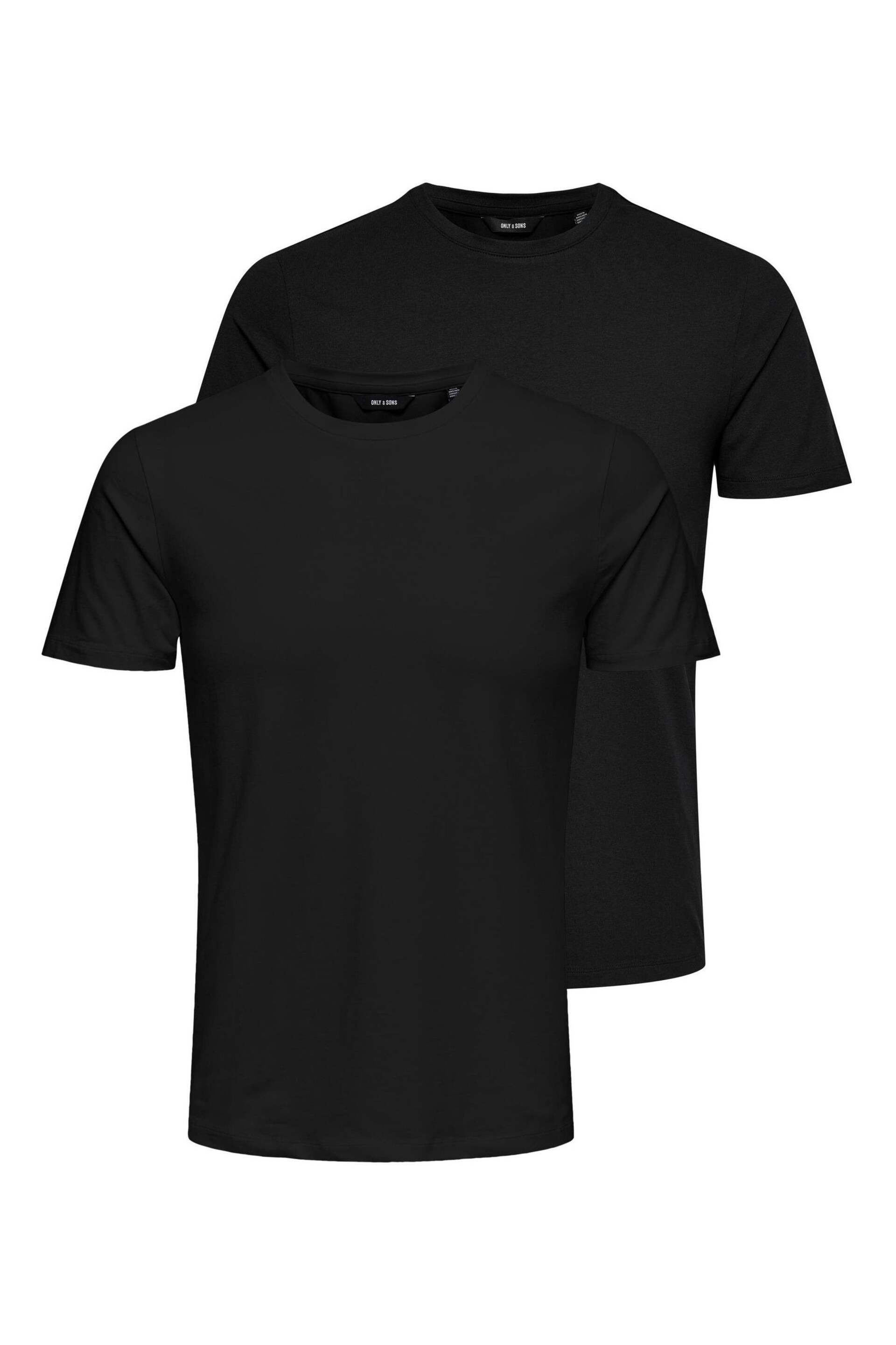 Only & Sons Black 2 Pack Oversized Heavy Weight T-Shirt - Image 6 of 7