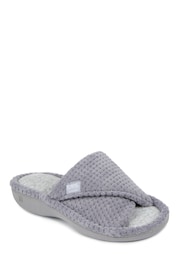 Totes Grey Popcorn Turnover Open Toe Slippers - Image 3 of 5