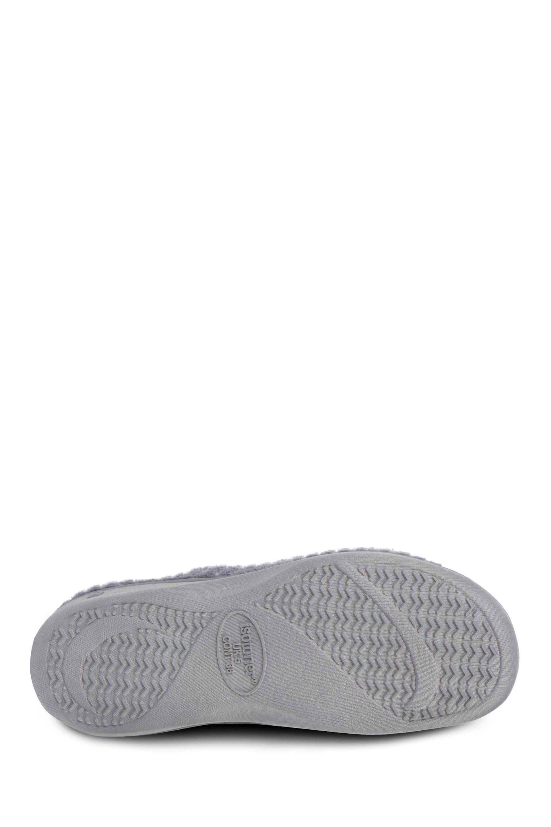 Totes Grey Popcorn Turnover Open Toe Slippers - Image 5 of 5