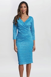 Gina Bacconi Green Melody Lace Wrap Dress - Image 1 of 5