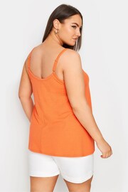 Yours Curve Orange Ribbed Cami - Image 3 of 5